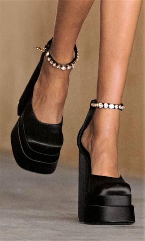 versace high heels|versace chunky heels.